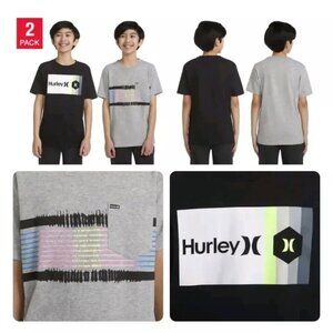 New! Hurley Youth Boys Kids 2-pack Tee, Black, Large (14/16)Fast Shipping Nwt!!!